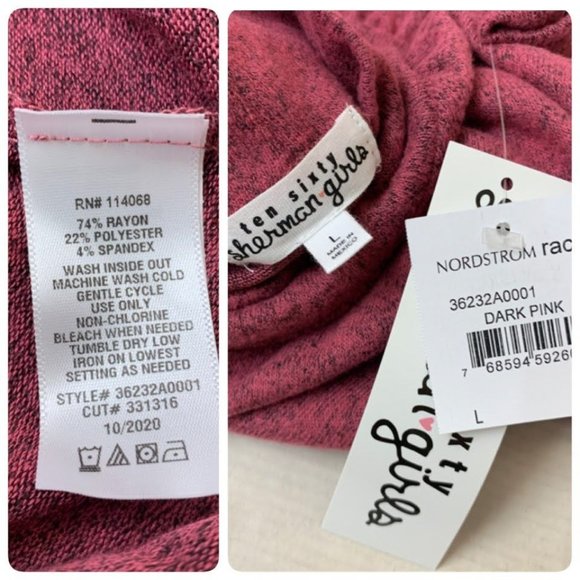 Ten Sixty Sherman Girls Nordstrom Mock Neck Skater Dress Large Dark Pink - Picture 7 of 9